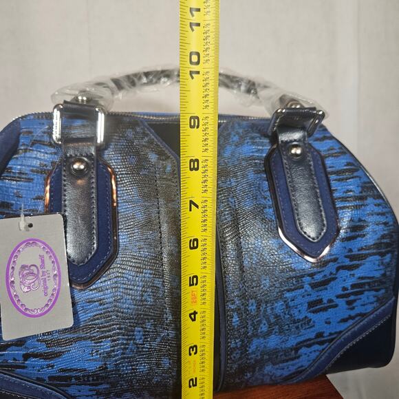 NWT Original by Sharif 1827 Blue Crocodile Print Satchel Bag w/ Strap - Picture 10 of 10